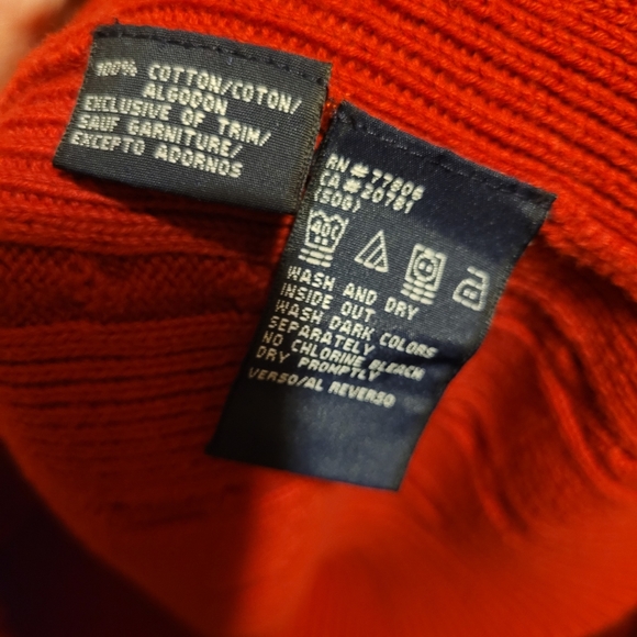 Tommy Hilfiger Red V-neck Knitted Pullover Sweater - Picture 5 of 7